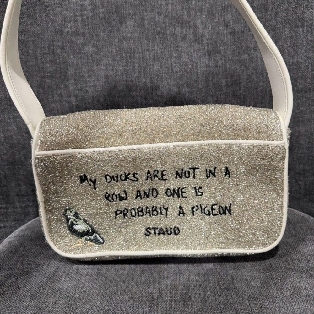 STAUD Tommy Beaded Floral Shoulder Bag Ducks Not in a Row - Picture 4 of 14